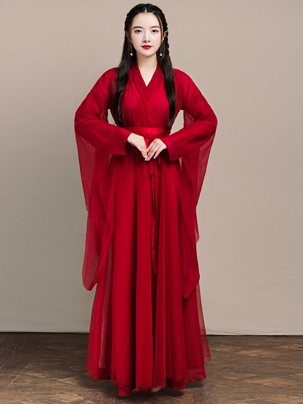 Ancient Red Dance Costumes Performance Hanfu Dress 1.jpg