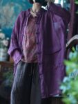 Asian Inspired Loose Shirt Long Linen Outerwear1.jpg
