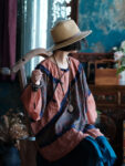 Asian Inspired Top Vintage Linen Blouse 1.jpg