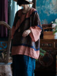 Asian Inspired Top Vintage Linen Blouse 1.jpg