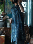 Asymmetrical Collar Ramie Dress with Print 4.jpg