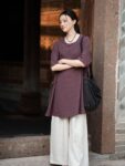 Asymmetrical Linen Top Zen Style Long Shirt1.jpg