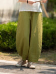 Boho Linen Pants Loose Fit Cropped Trousers3.jpg