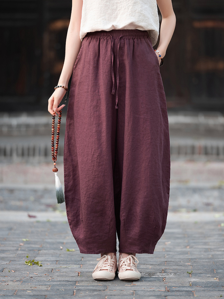 Boho Linen Pants Loose Fit Cropped Trousers5.jpg Boho Linen Pants Loose Fit Cropped Trousers5.jpg