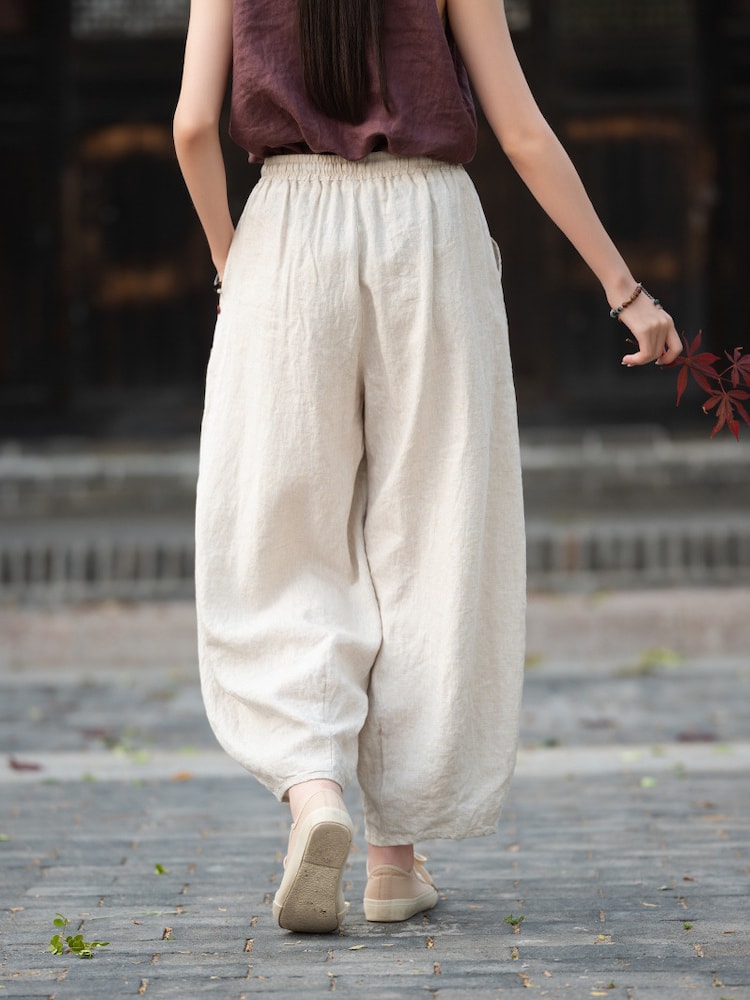 Boho Linen Pants Loose Fit Cropped Trousers9.jpg Boho Linen Pants Loose Fit Cropped Trousers9.jpg