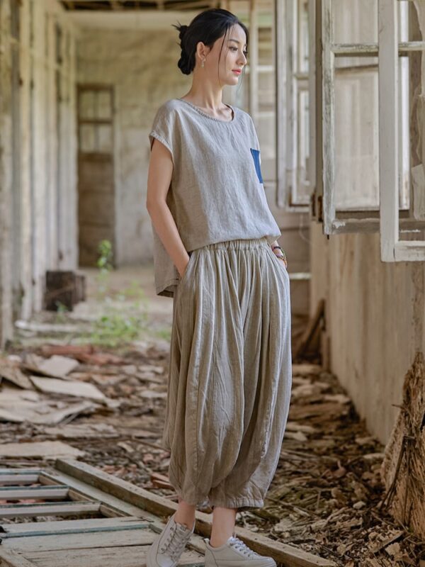 Boho Linen Pants Women Loose Pants1.jpg