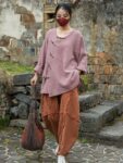 Breathable Long Sleeve Linen Top V Neck Shirt3.jpg