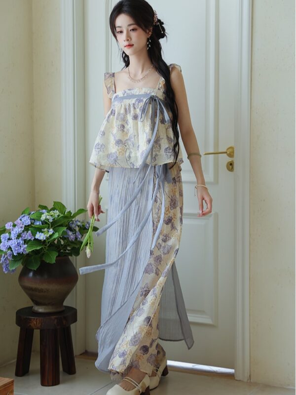 Casual Hanfu for Summer with Lilac Floral Print3.jpg