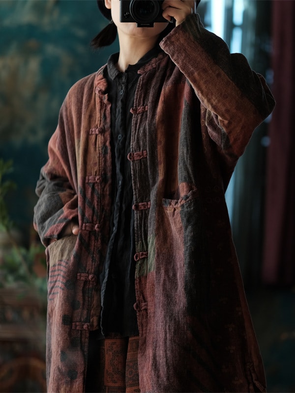 Chinese Inspired Loose Jacket Vintage Cotton Coat1.jpg