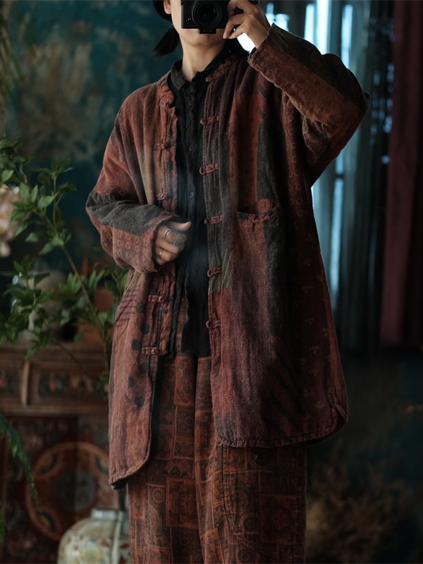 Chinese Inspired Loose Jacket Vintage Cotton Coat2.jpg