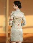 Chinese Retro Style Floral Pattern Short Qipao 1.jpg