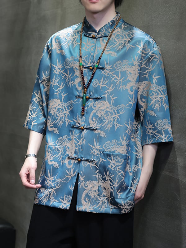 Chinese Shirts for Men Ice Silk Loose Large Size Top1.jpg
