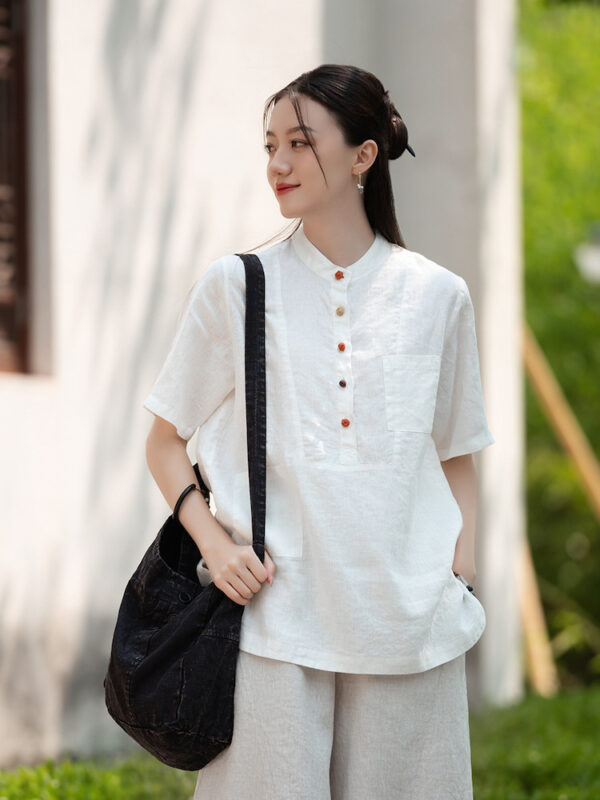 Chinese Style Cotton Linen Top Loose Blouse Summer3.jpg