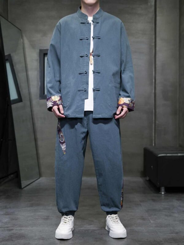 Chinese Tangzhuang Mens Cotton Jacket And Pants1.jpg