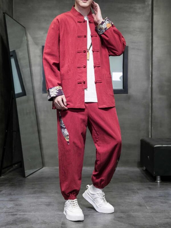 Chinese Tangzhuang Mens Cotton Jacket And Pants2.jpg