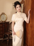 Chinese Traditional Dress Summer Cheongsam Mini Dress 1.jpg