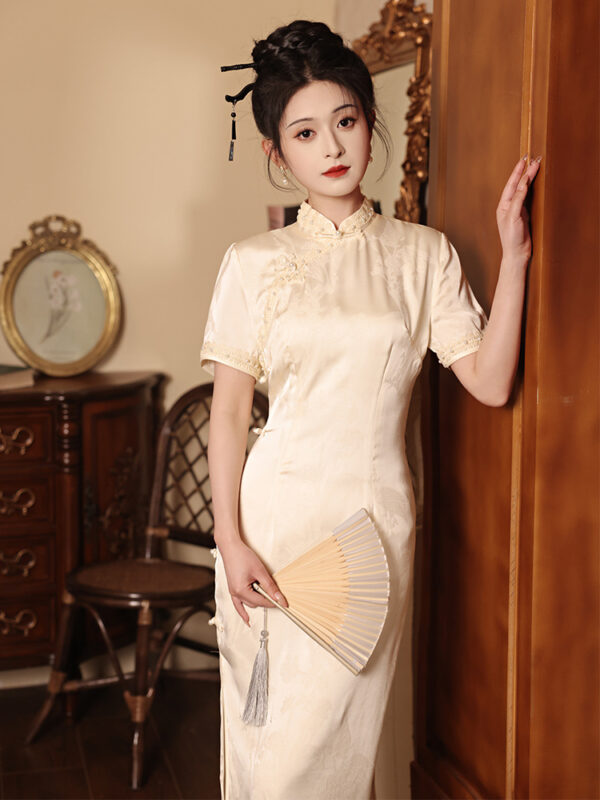 Chinese Traditional Dress Summer Cheongsam Mini Dress 1.jpg