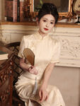 Chinese Traditional Dress Summer Cheongsam Mini Dress 1.jpg