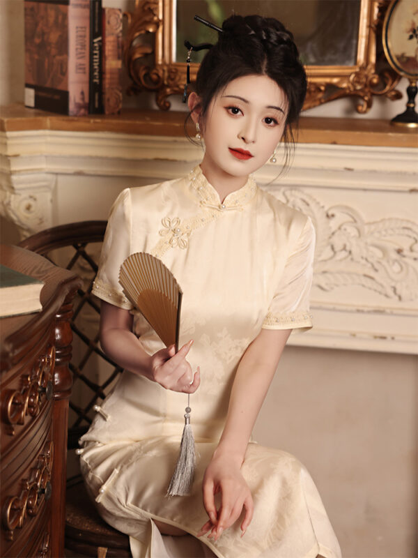 Chinese Traditional Dress Summer Cheongsam Mini Dress 2.jpg