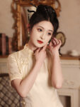 Chinese Traditional Dress Summer Cheongsam Mini Dress 1.jpg