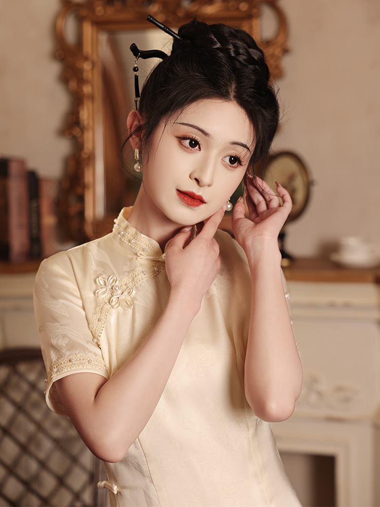 Chinese Traditional Dress Summer Cheongsam Mini Dress 4.jpg Chinese Traditional Dress Summer Cheongsam Mini Dress 4.jpg
