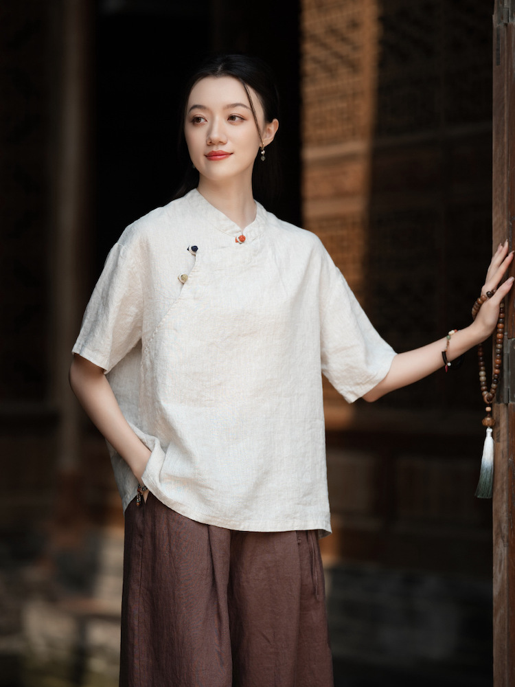 Chinese Zen Cotton Linen Top Women Shirt1.jpg Chinese Zen Cotton Linen Top Women Shirt1.jpg