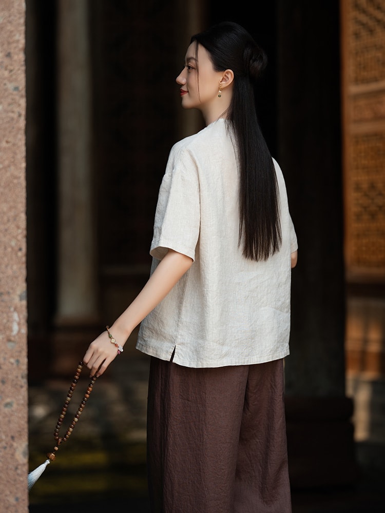 Chinese Zen Cotton Linen Top Women Shirt4.jpg Chinese Zen Cotton Linen Top Women Shirt4.jpg