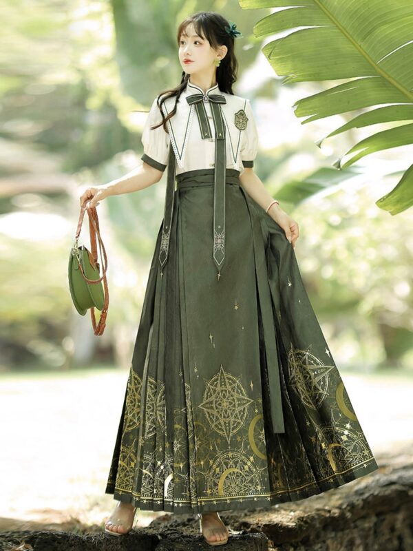 Daily Hanfu Outfit Chinese Style Top and Skirt 6.jpg