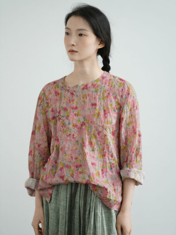 Digital Floral Print Blouse Chinese Style Shirt 5.jpg