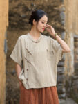 Dyed Linen Shirt Zen Inspired Top4.jpg