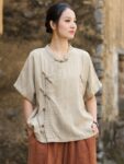 Dyed Linen Shirt Zen Inspired Top4.jpg