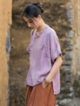 Dyed Linen Shirt Zen Inspired Top4.jpg