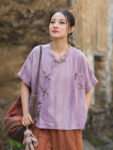 Dyed Linen Shirt Zen Inspired Top4.jpg
