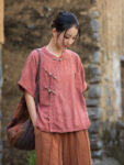 Dyed Linen Shirt Zen Inspired Top4.jpg