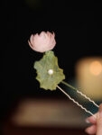 Fairy Pink Flower Hair Clip Tang Style Side Clip 1.jpg