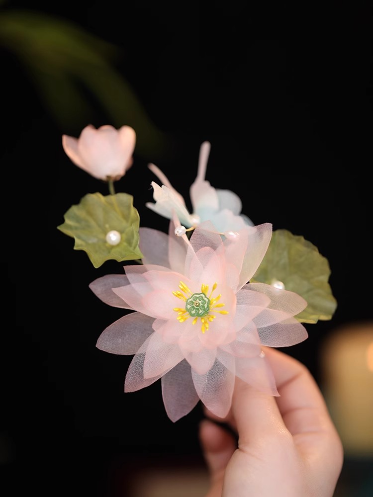 Fairy Pink Flower Hair Clip Tang Style Side Clip 8.jpg Fairy Pink Flower Hair Clip Tang Style Side Clip 8.jpg