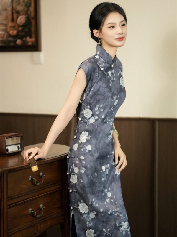 Floral Qi Pao Dress Long Chinese Dress5.jpg