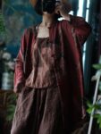 Frog Button Floral Overcoat Vintage Hanfu Jacket1.jpg