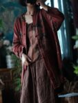 Frog Button Floral Overcoat Vintage Hanfu Jacket1.jpg