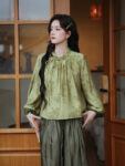 Green Qipao Top and Wide Leg Pants Set6.jpg