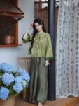 Green Qipao Top and Wide Leg Pants Set6.jpg