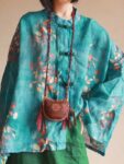 Green Ramie Top Vintage Linen Artistic Shirt1.jpg
