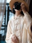 Hand Dyed Ramie Blouse Ruffle Edge Shirt1.jpg