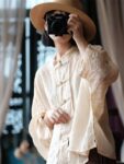 Hand Dyed Ramie Blouse Ruffle Edge Shirt1.jpg
