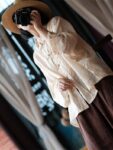 Hand Dyed Ramie Blouse Ruffle Edge Shirt1.jpg