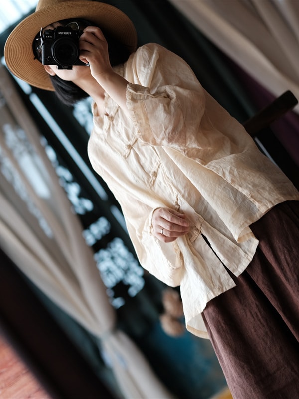 Hand Dyed Ramie Blouse Ruffle Edge Shirt4.jpg Hand Dyed Ramie Blouse Ruffle Edge Shirt4.jpg