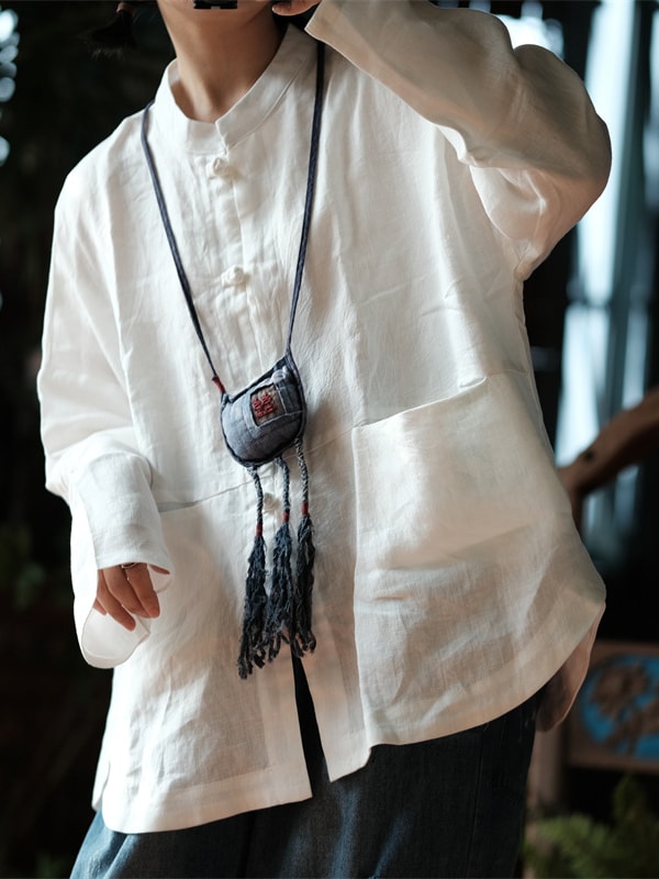Hand Dyed Ramie Top White Linen Shirt1.jpg