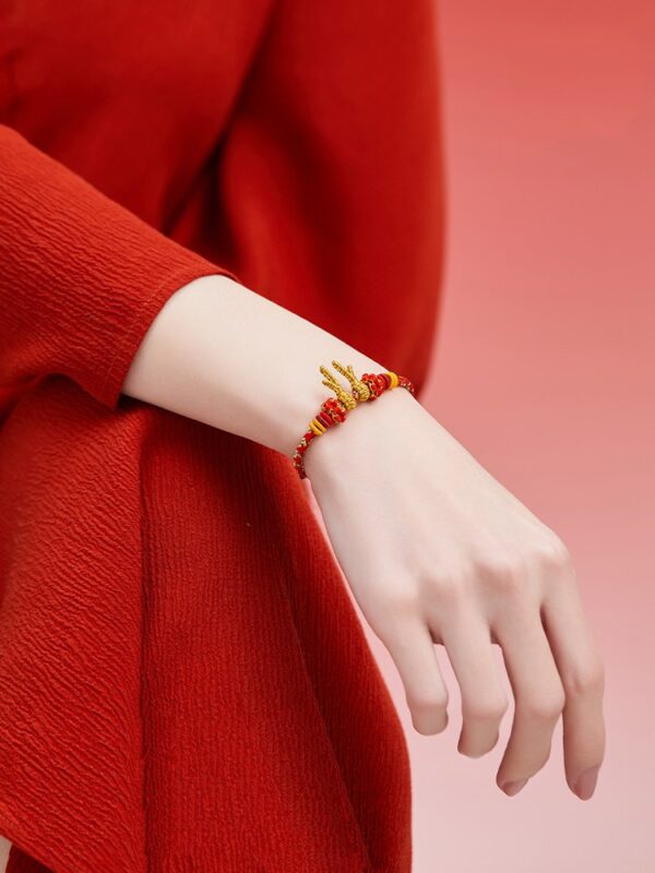 Handmade Red Bracelet Woven Dragon Rope 2024 2.jpg
