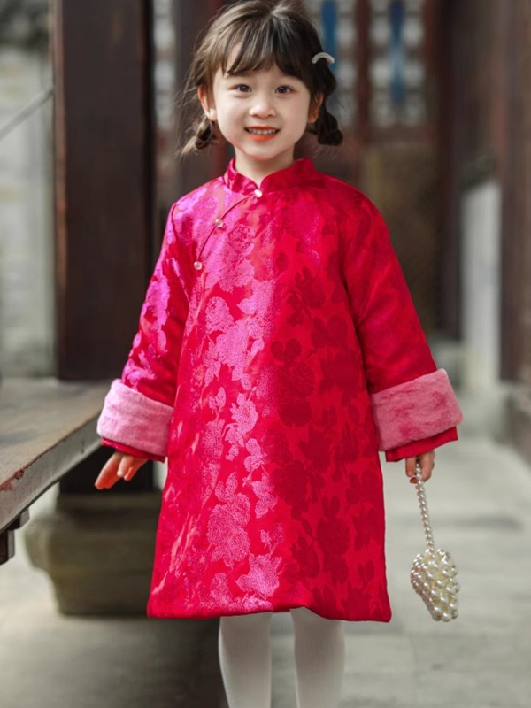 Hanfaumodern Peony Dress Chinese Style Cotton Cheongsam Winter 2.jpg