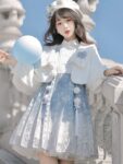 Hanfumodern Chinese Style Blue Lolita Dress Coat And Dress Set 10.jpg